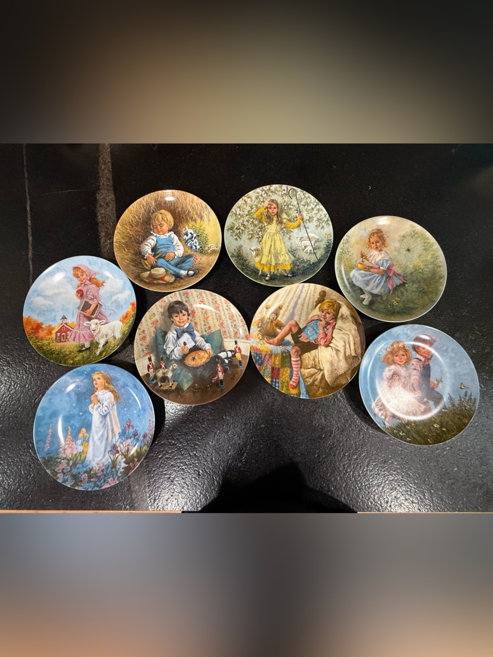 8 Reco Mother Goose collector plates by John McClelland